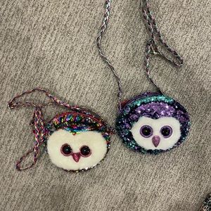 Two Ty Owl Sequin Purses
